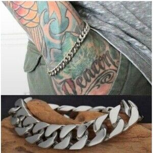 NEW Stainless Steel Link Bracelet 9mm Width Hip Hop Punk Rocker Men Women Unisex